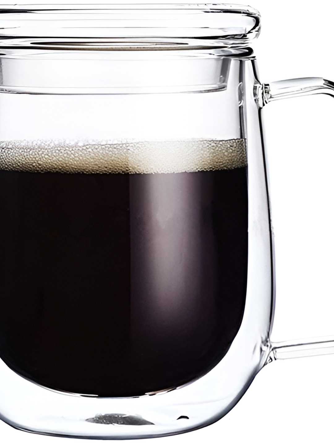 

Baskety Transparent Glass Glossy Cup 250ml With Lid