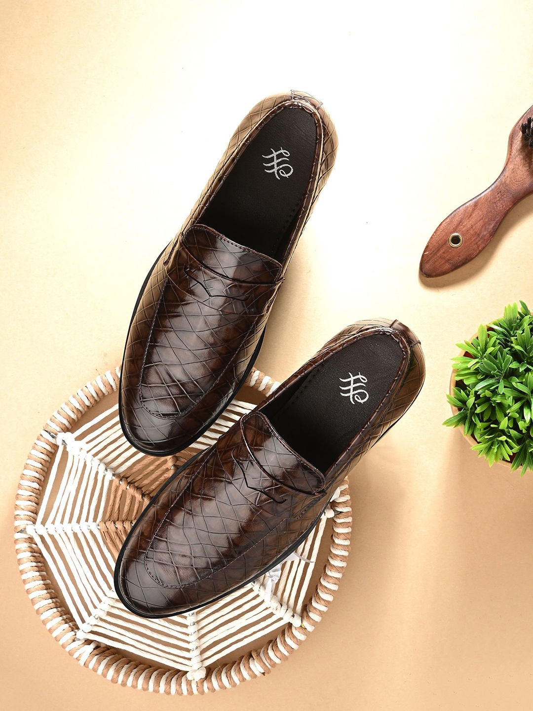 

House Of Pataudi Men Formal Slip On Loafers, Brown