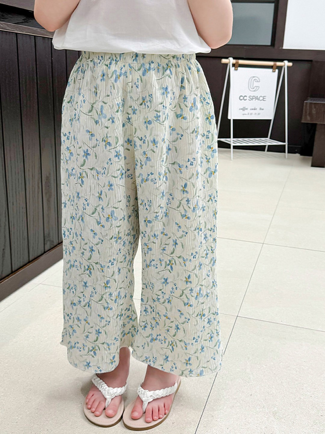 

LULU & SKY Girls Printed Straight Fit Trousers, Blue