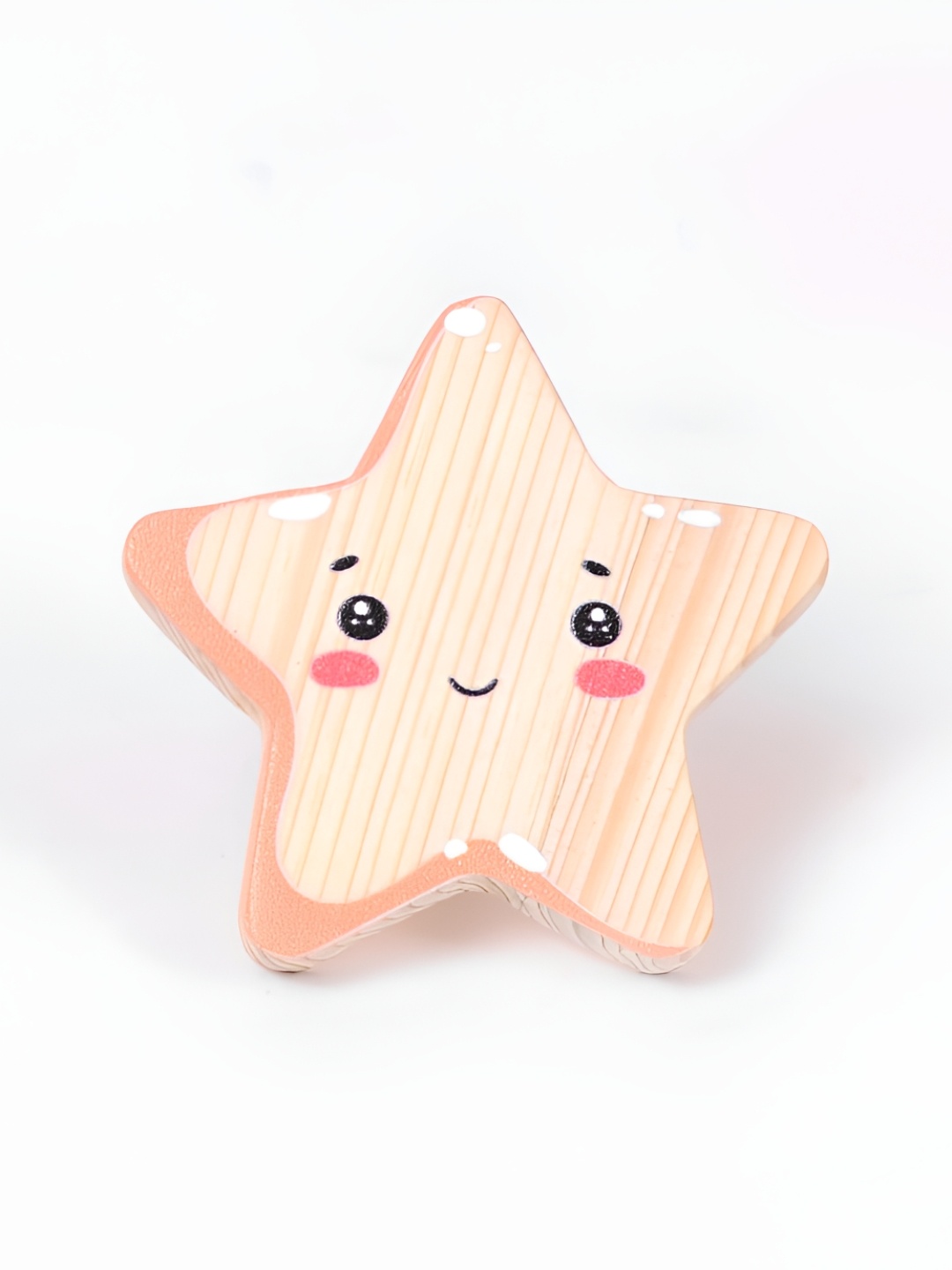 

Pinch of Pretty Brown & Pink Wooden Star Knob, Orange