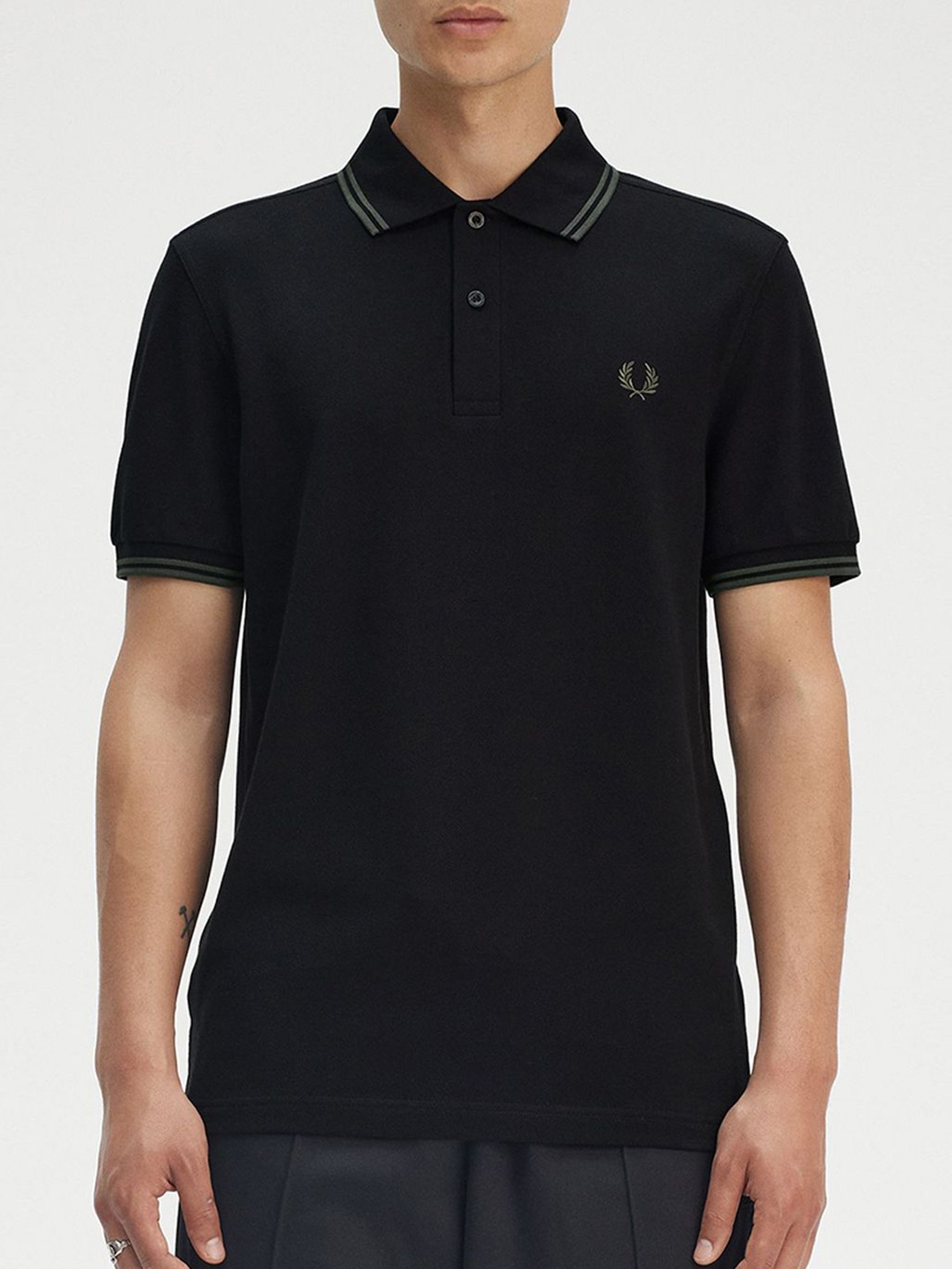 

Fred Perry Men Polo Collar T-shirt, Black