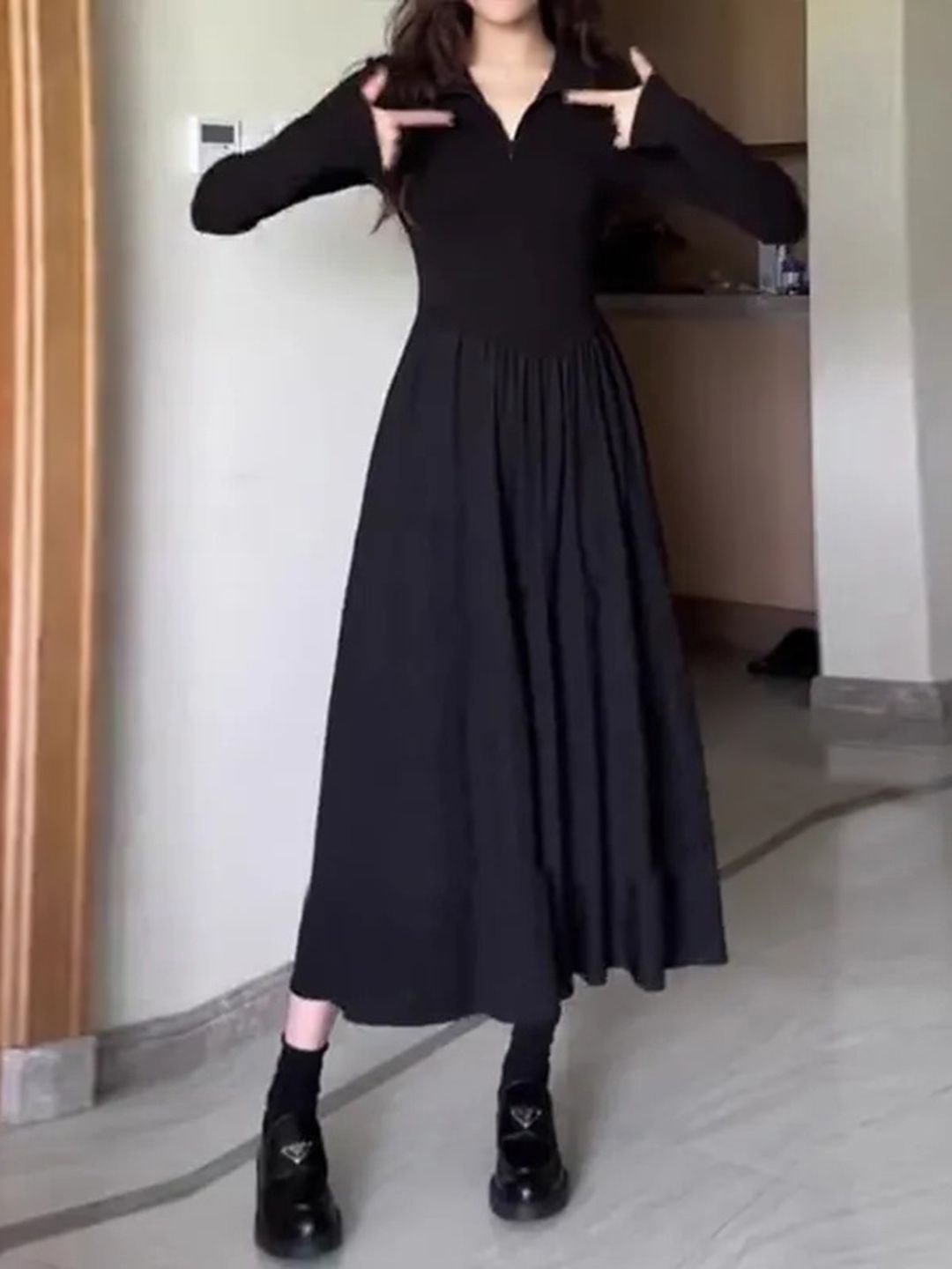 

DressBerry Fit & Flare Midi Dress, Black