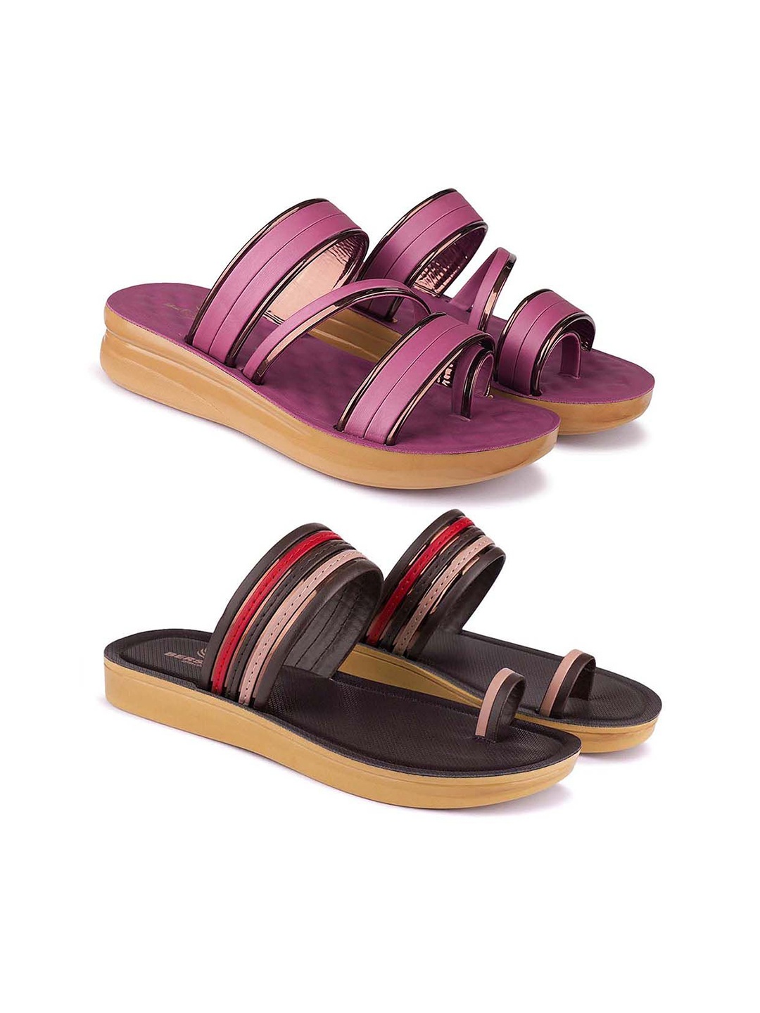 

BERSACHE Women Open Toe Flats, Purple