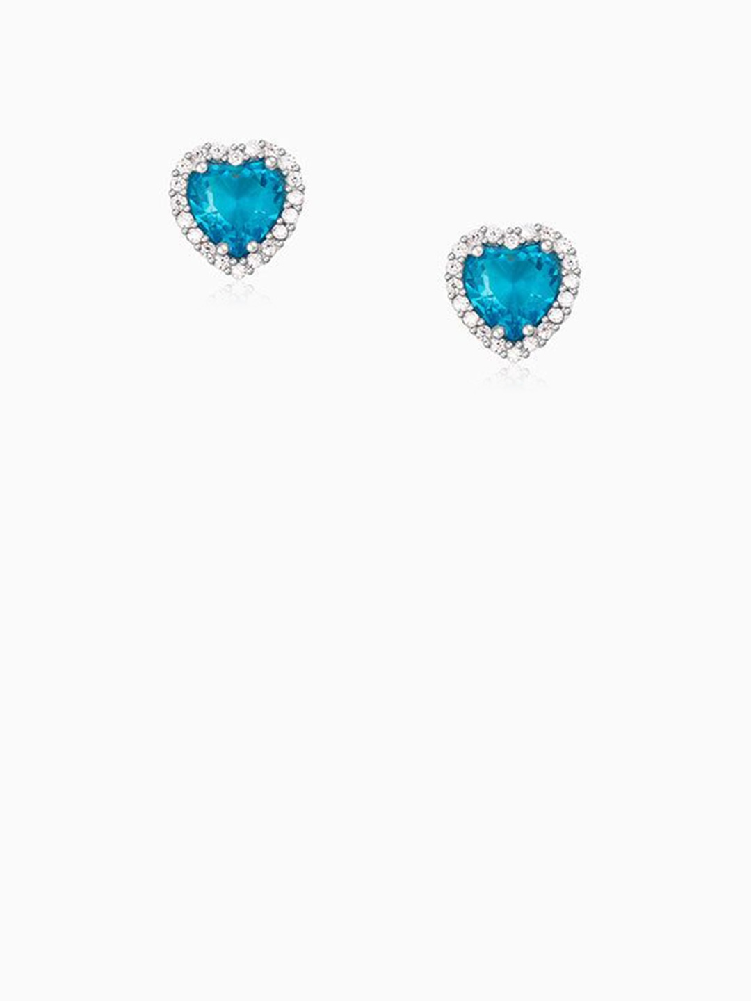 

GIVA 925 Silver Rhodium-Plated Heart Shaped Zircon Studded Studs