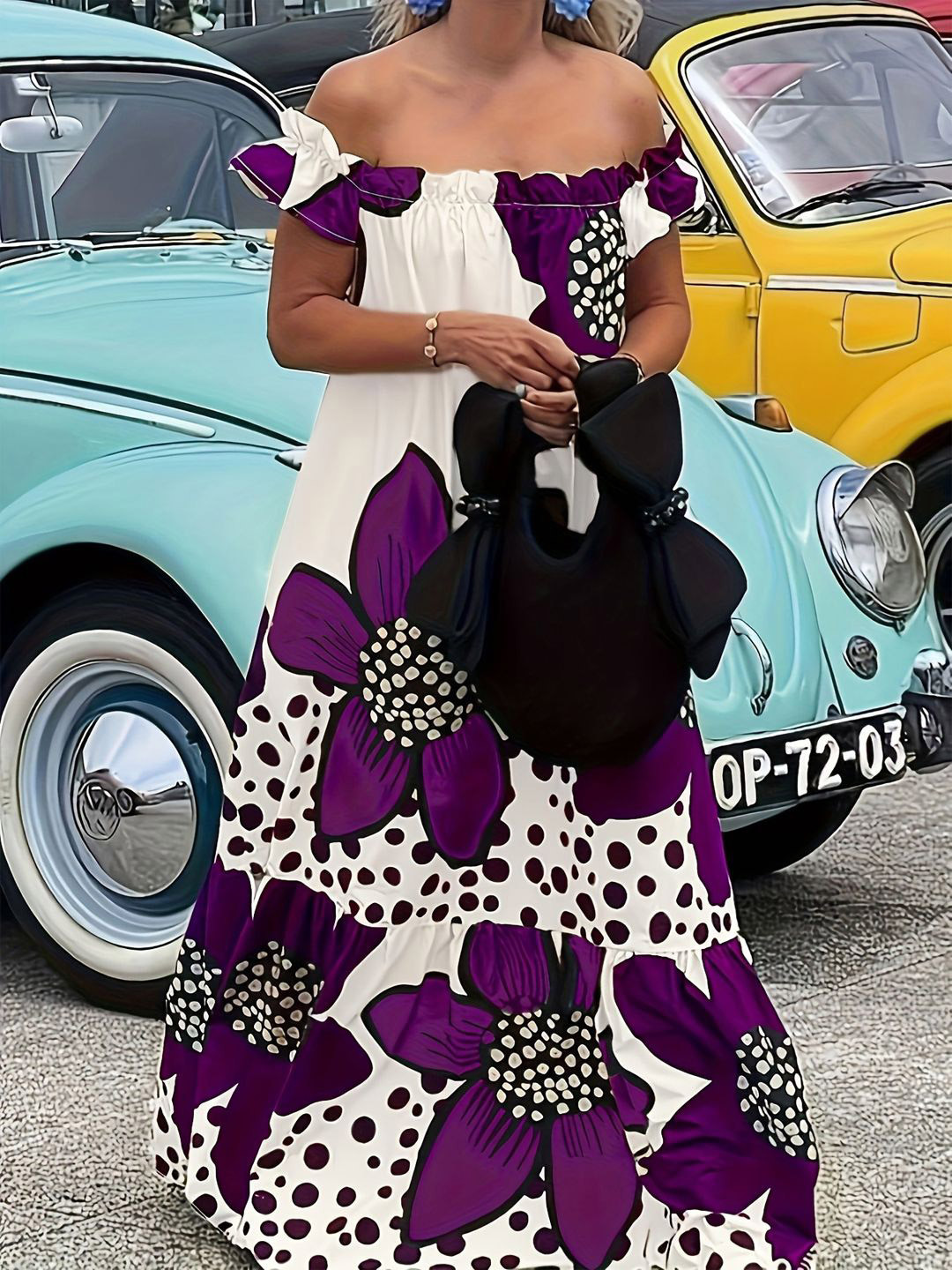 

all about you Print A-Line Midi Dress, Purple