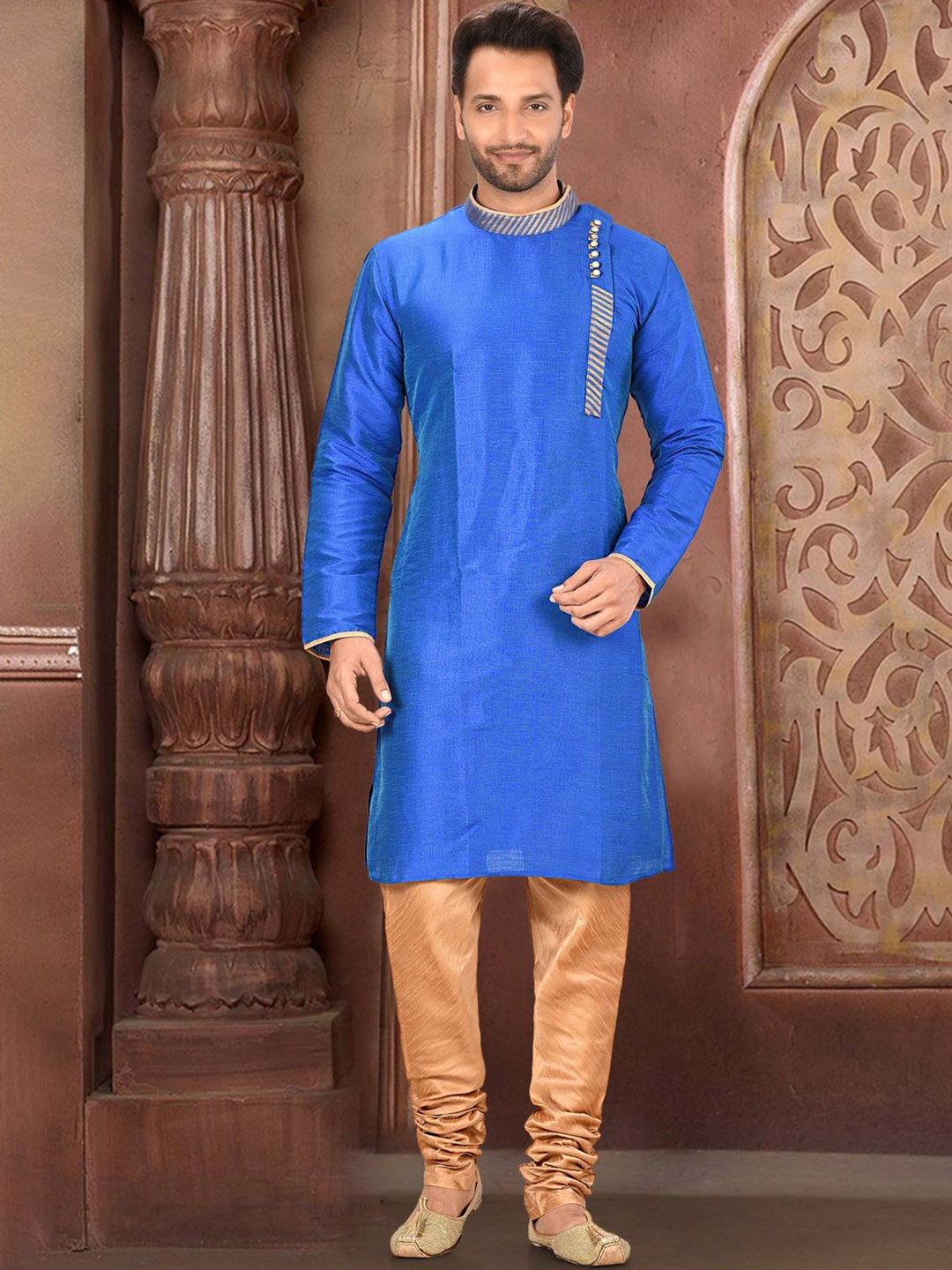 

RANAK Men Regular Kurta with Pyjamas, Blue