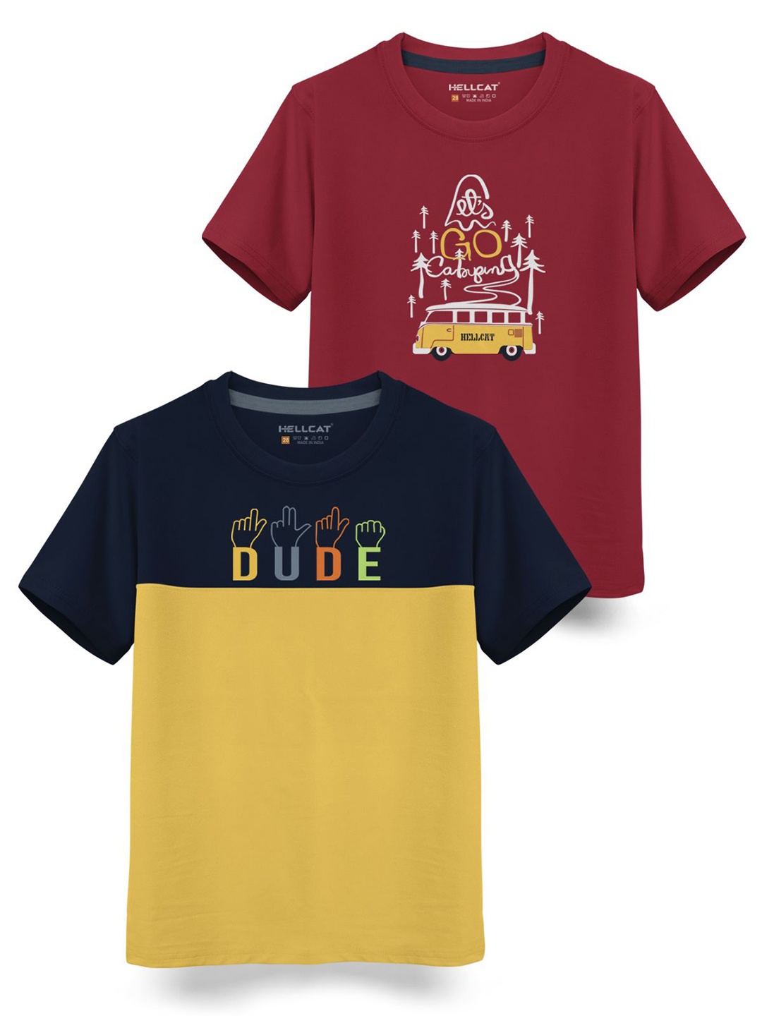 

HELLCAT Boys Typography 2 Printed T-shirt, Yellow