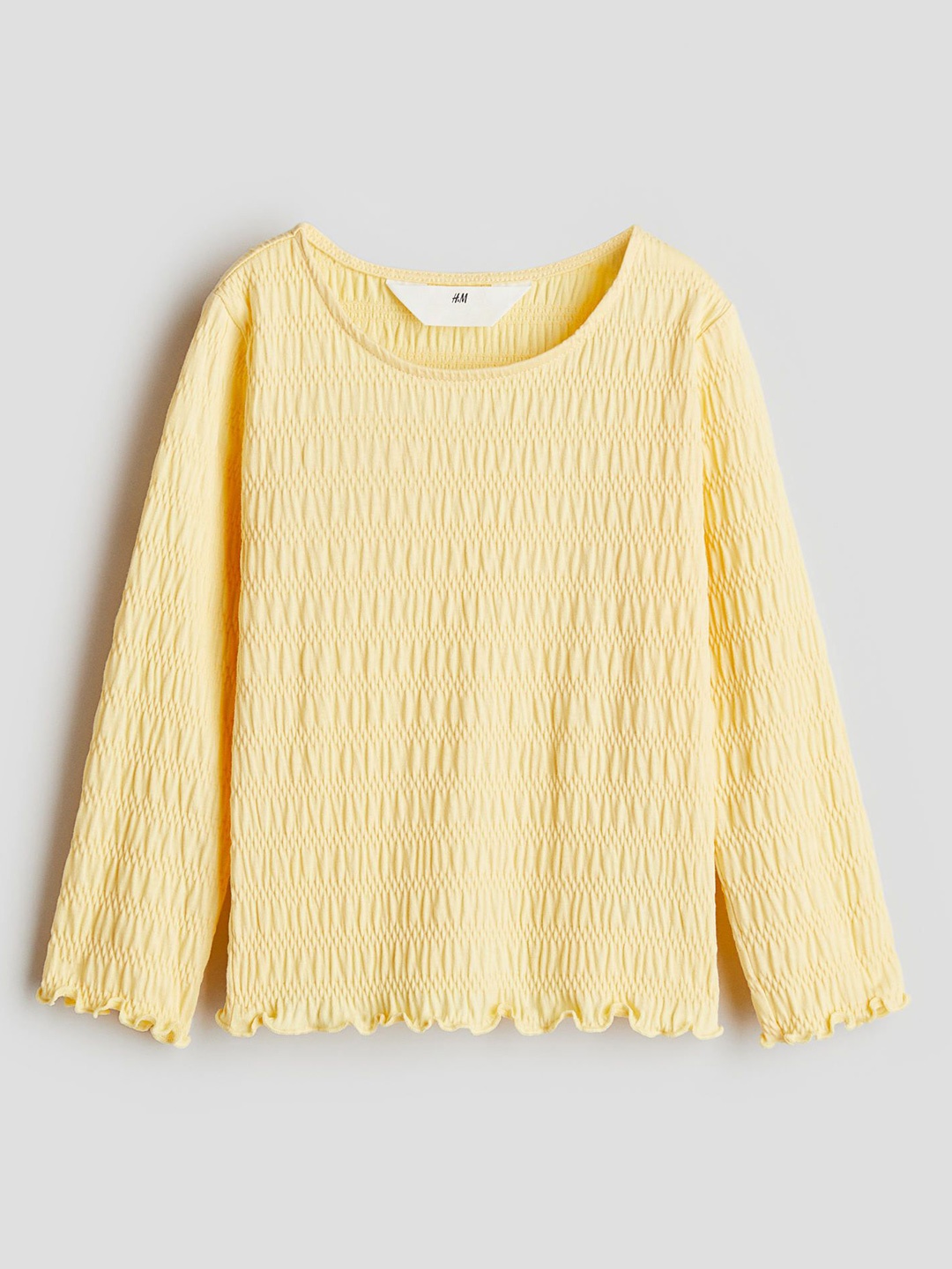 

H&M Smocked Jersey Top, Yellow