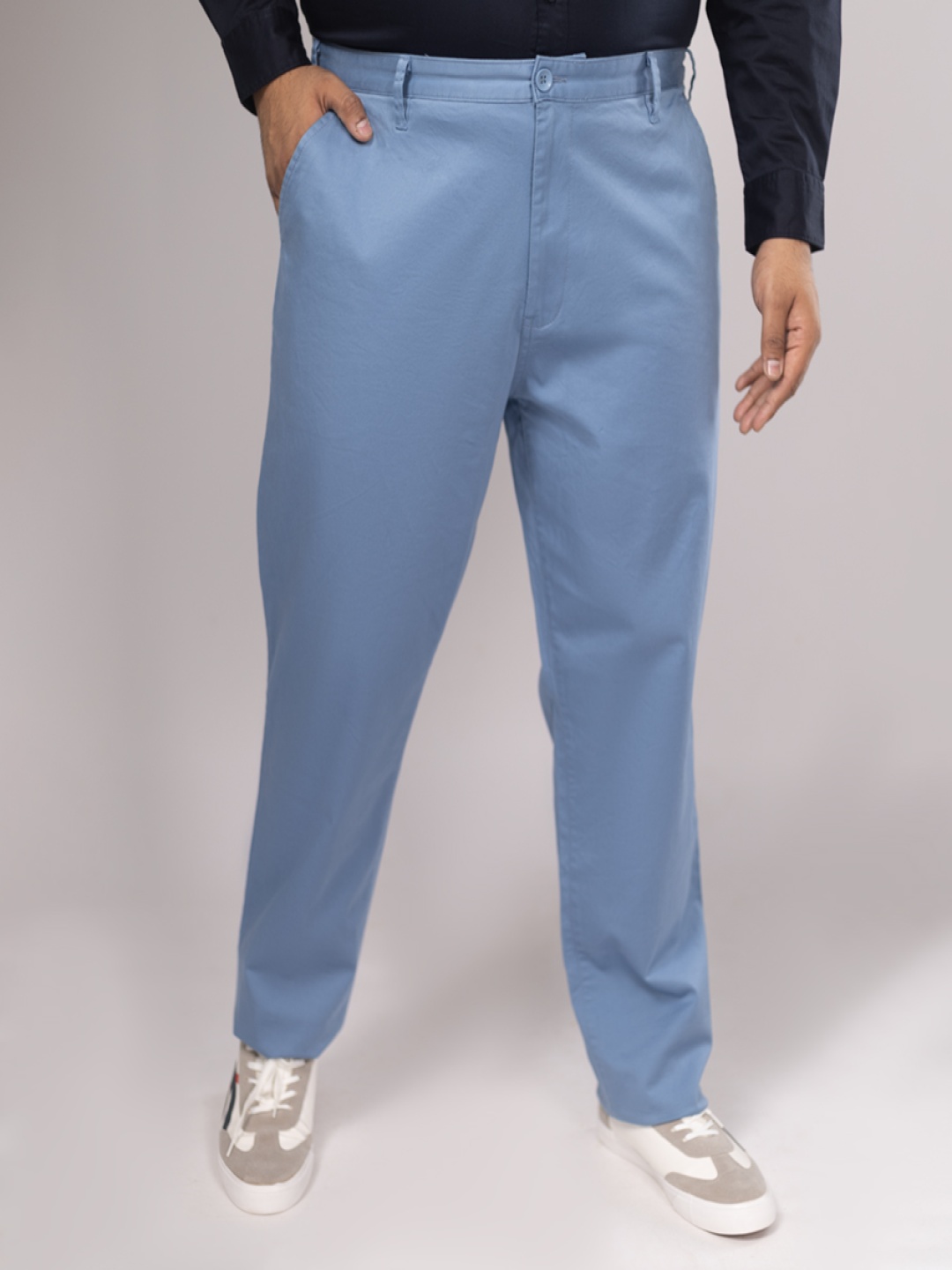 

Sizeupp Men Smart Chinos Trousers, Blue