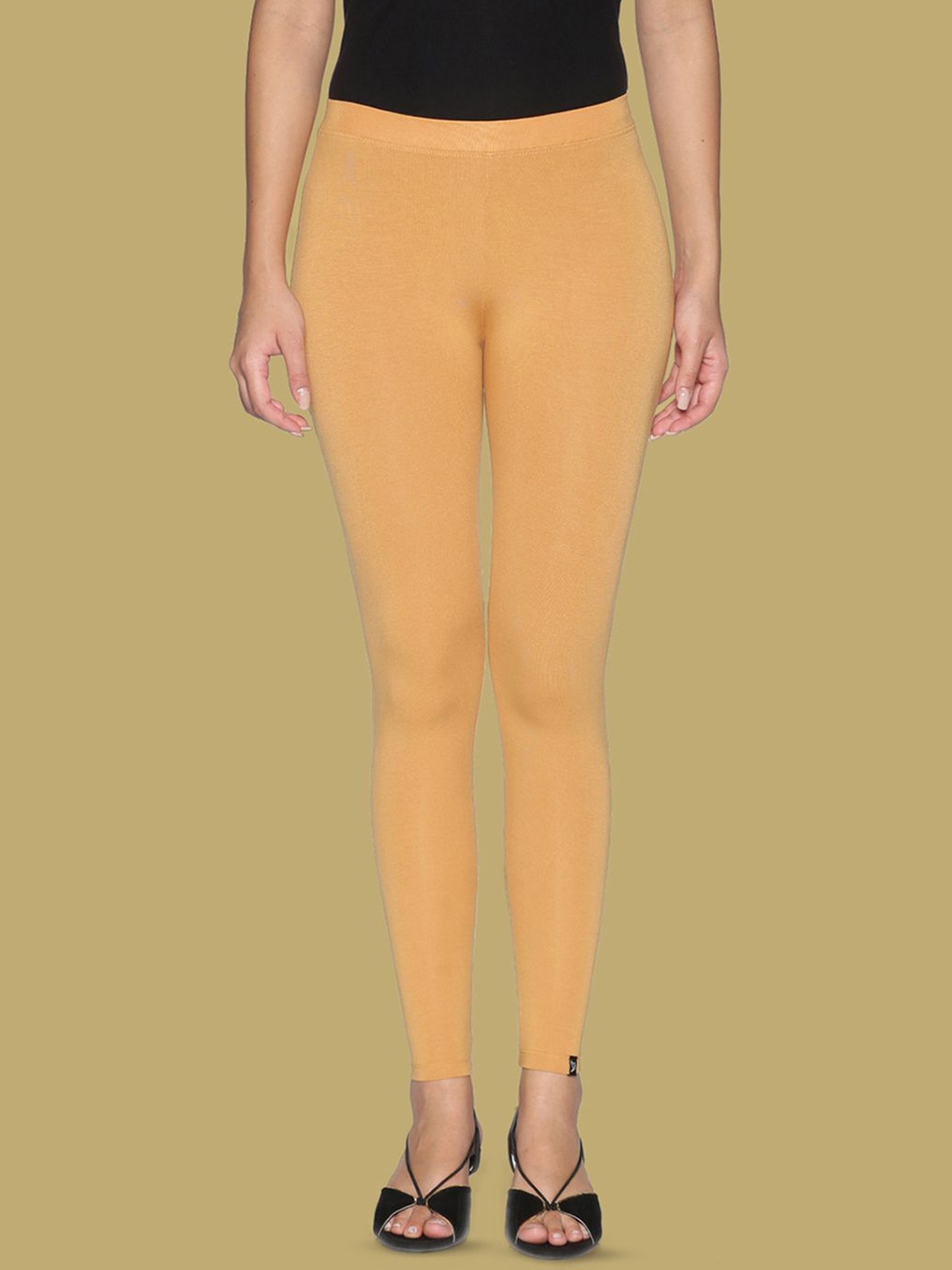 

TWIN BIRDS Women Viscose Blend Solid Honey Mustard Ankle Length Legging