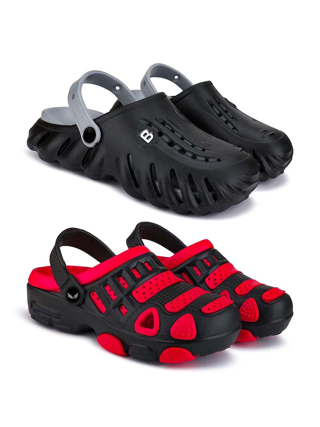 

BERSACHE Boys Pack Of 2 Clogs Flip-Flops, Black