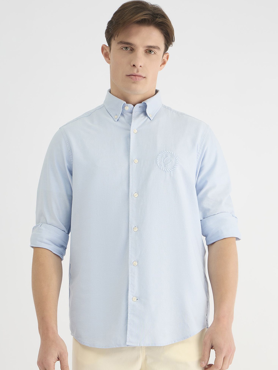 

GANT Men Oxford Embroidered Casual Shirt, Blue