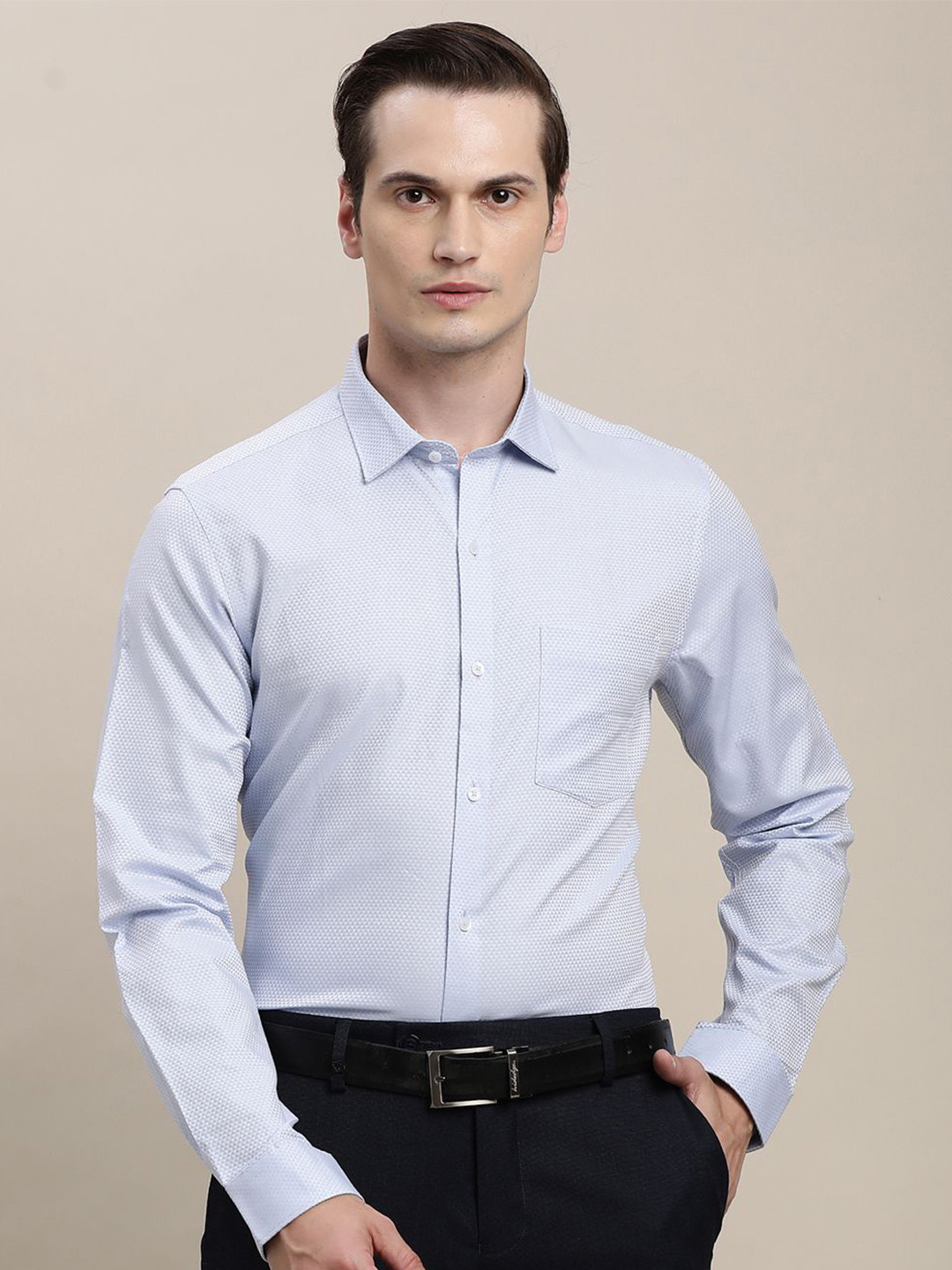 

Turtle Men Standard Slim Fit Opaque Formal Shirt, Grey
