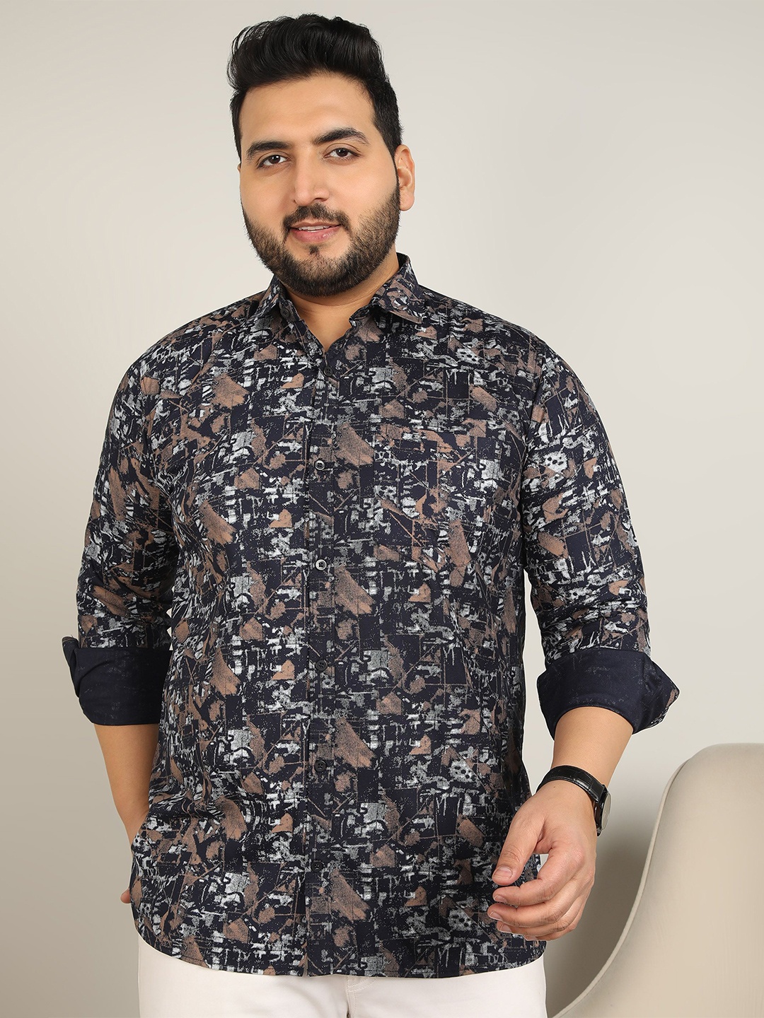 

METRONAUT PLUS Men Classic Floral Opaque Printed Casual Shirt, Blue