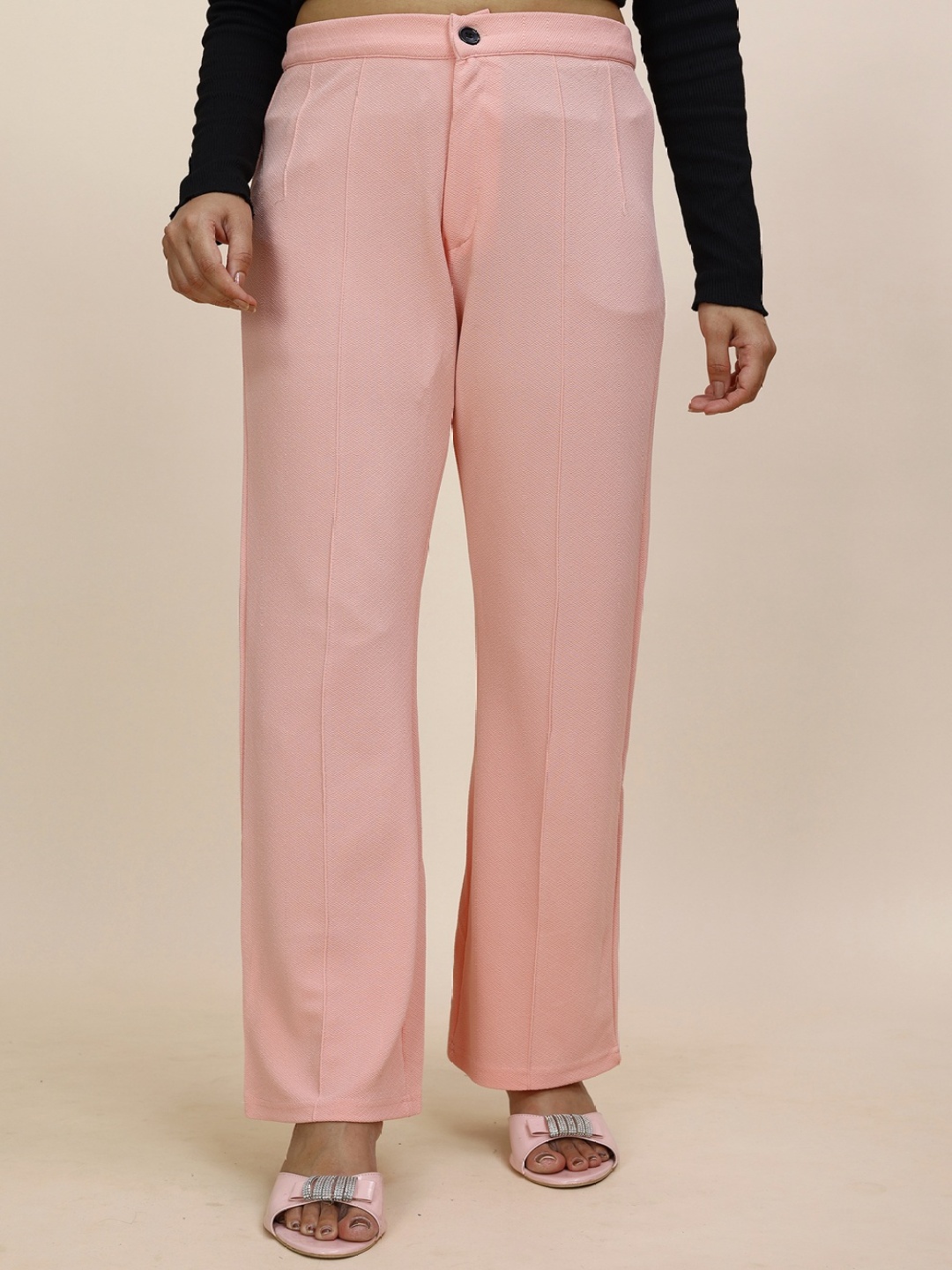

Fashion FRICKS Women Relaxed Easy Wash Trousers, Pink