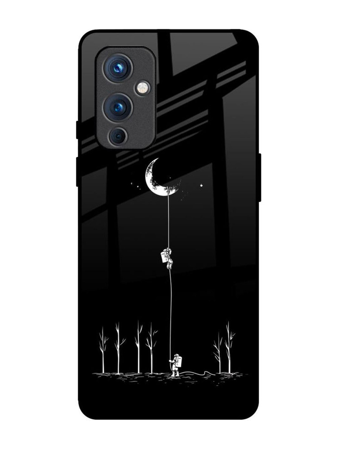 

QRIOH Quirky Printed OnePlus 9 Back Case Mobile Accessories, Black
