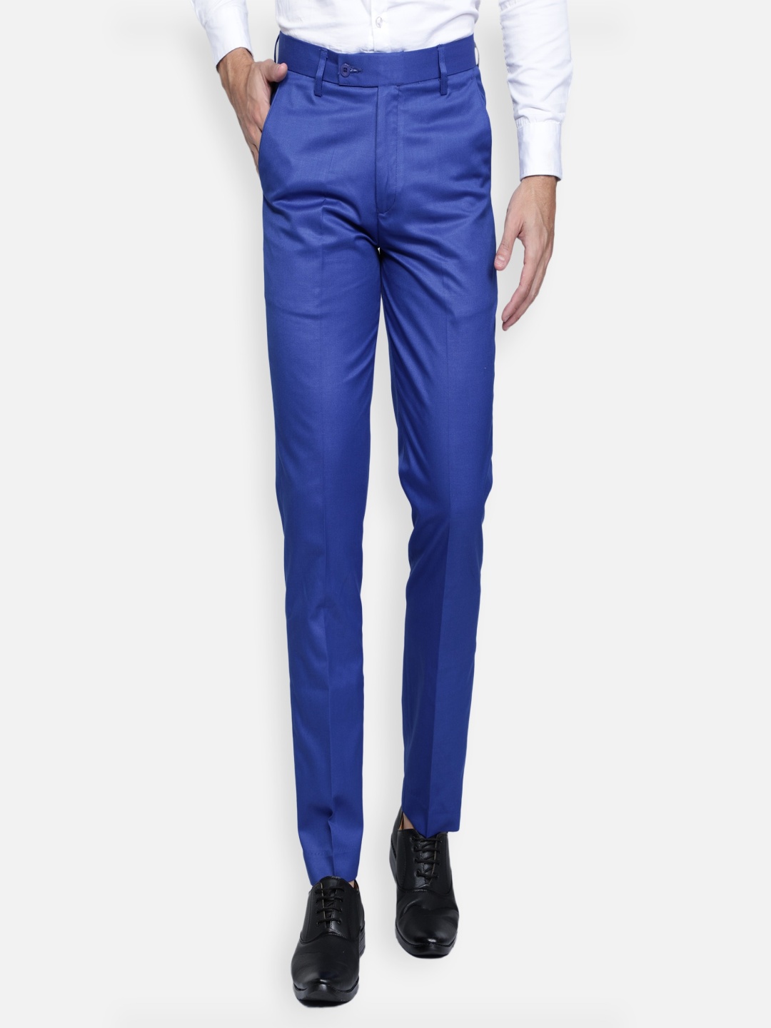 

Haul Chic Men Relaxed Straight Leg Slim Fit Trousers, Blue