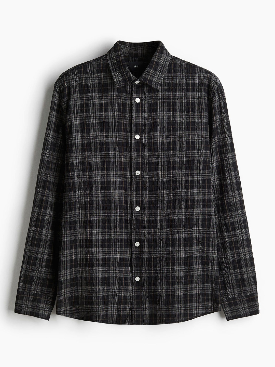 

H&M Loose Fit Textured Shirt, Black
