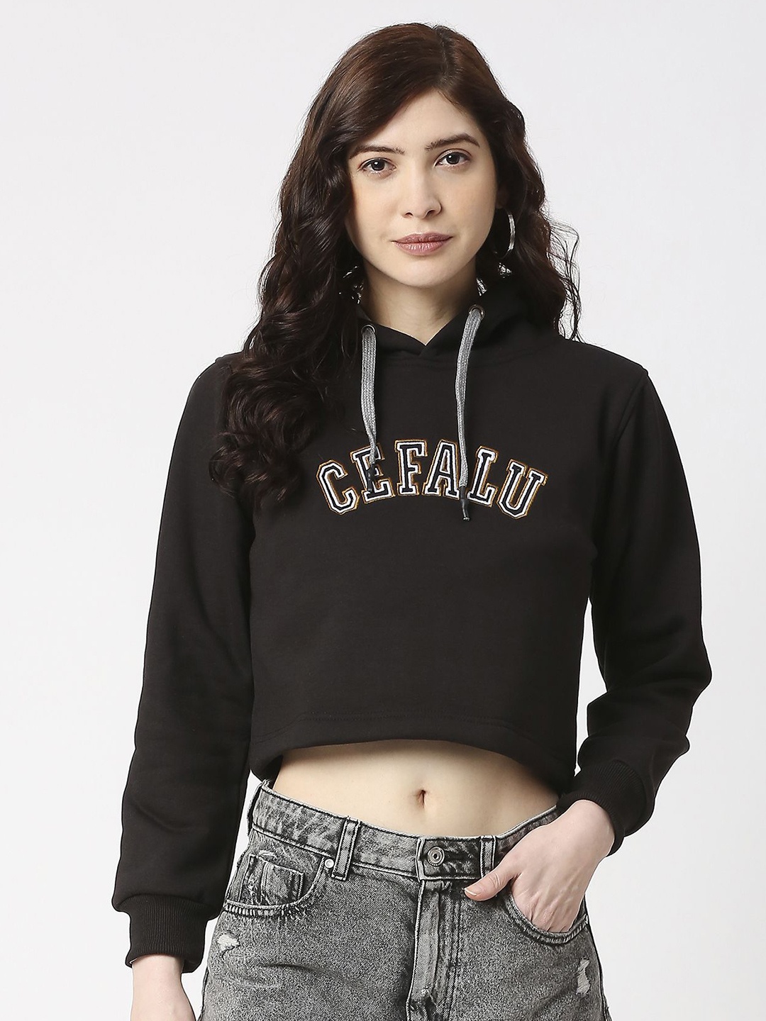 

CEFALU Women Hooded Sweatshirt, Black