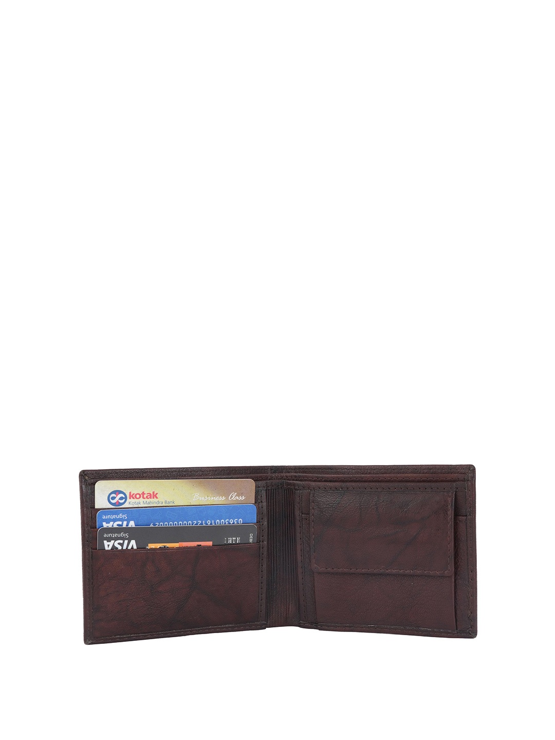 

CLARABAE Men PU Two Fold Wallet, Brown