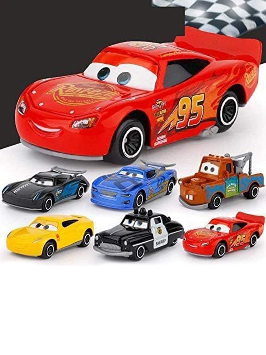 

PIPALIYA Kids Set Of 6 Metal Mini Toy Cars, Red