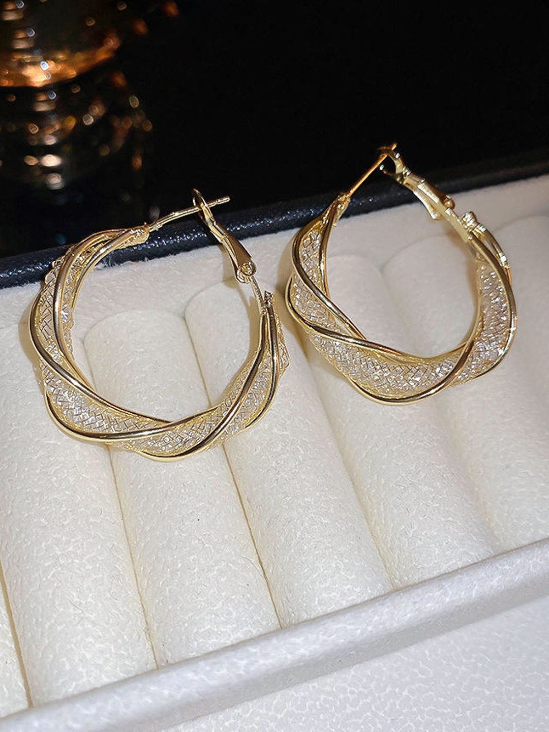 

PolluxCraft Gold Plated Contemporary Shaped Korean Hoop Earrings