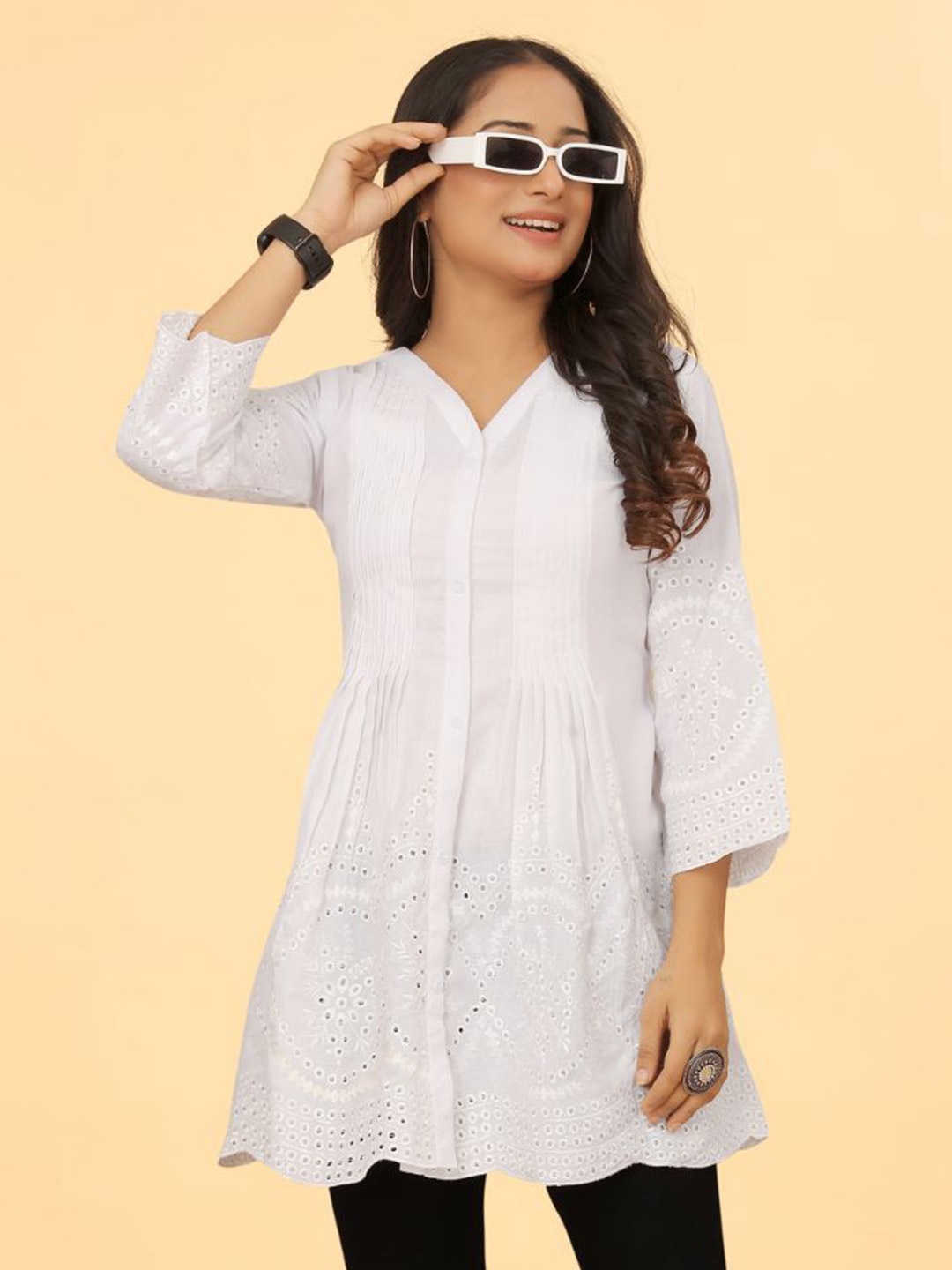 

Puretouch Embroidered Tunic, White