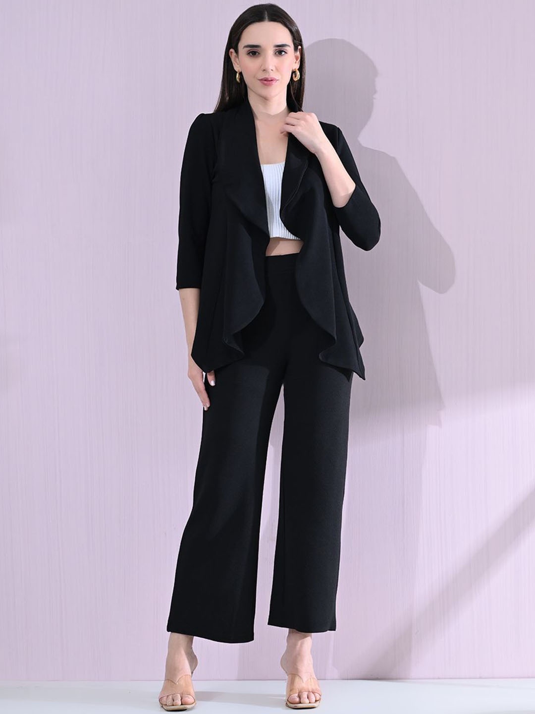 

OWL MINK Single Breasted Blazer With Trouser Suits, Black