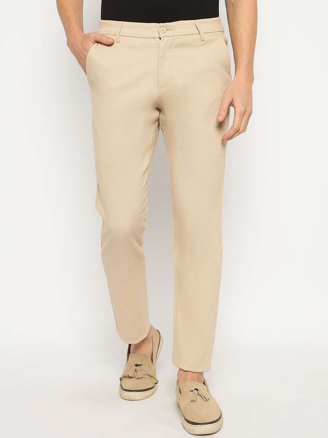 

Duke Men Slim Fit Chinos Trousers, Beige