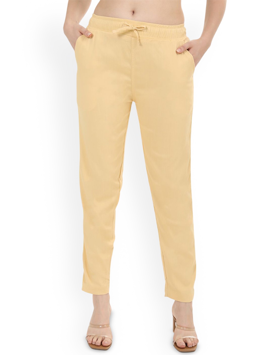 

Fly Birds Women Tailored Trousers, Beige