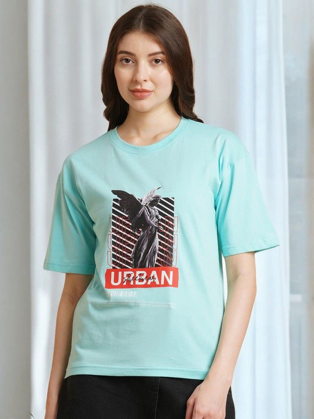 

DressBerry Women Printed Pockets T-shirt, Blue