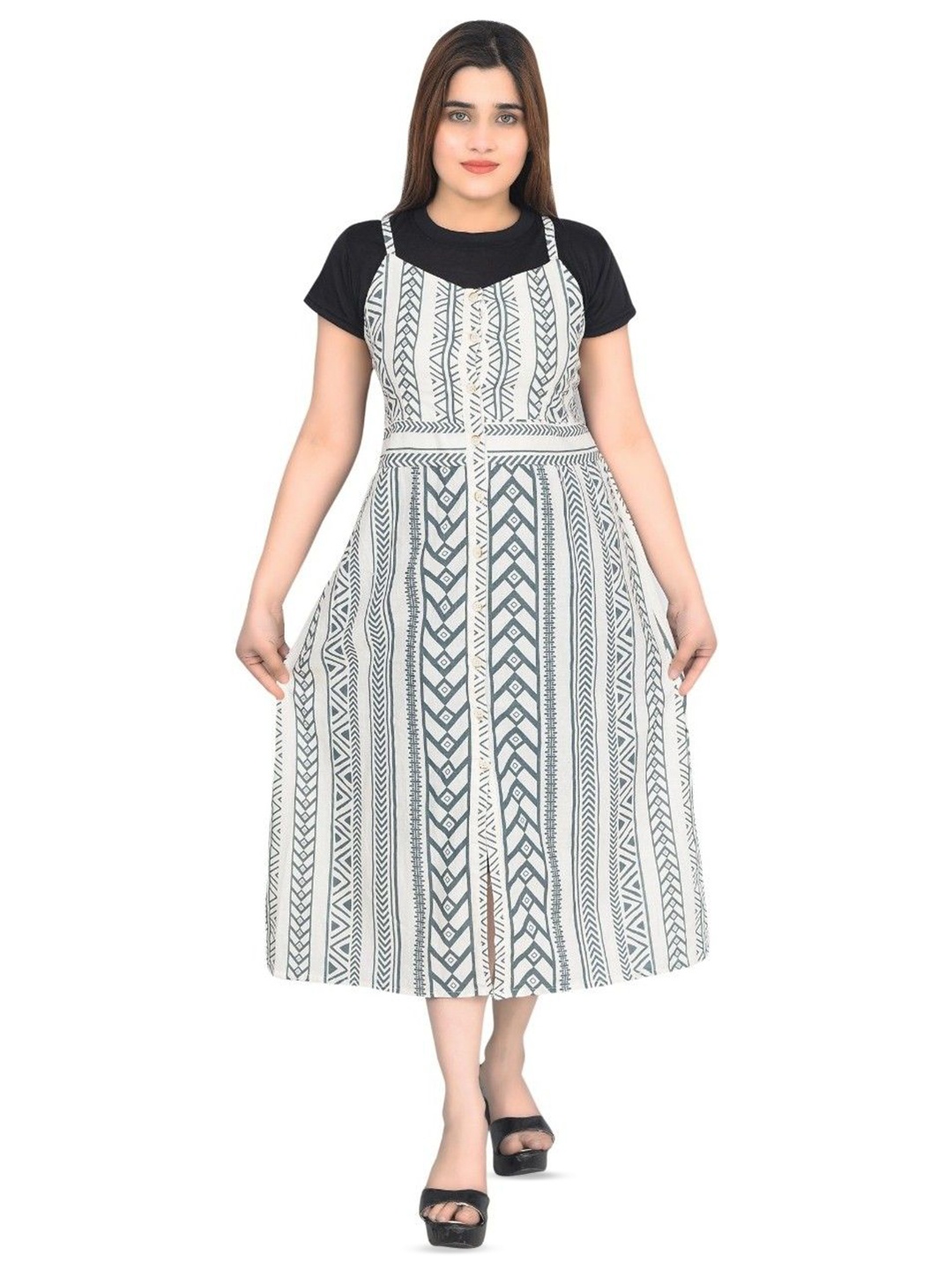 

YLCOMPANY Print A-Line Midi Dress, Multi