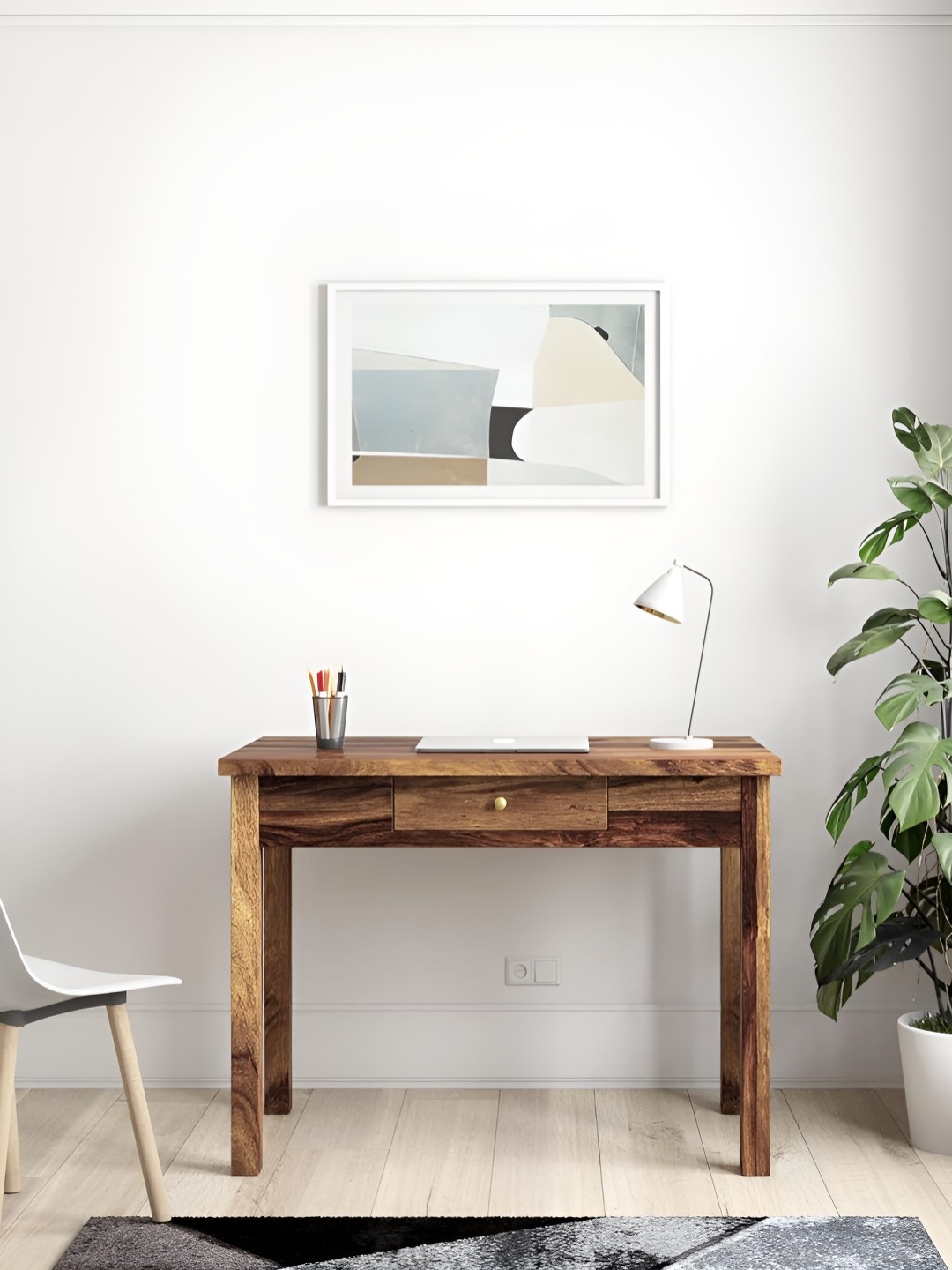 

Ikiriya Beige & Brown Teak Finish Rectangle Shaped Study Table