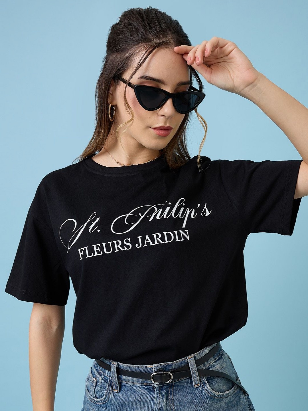 

Mast & Harbour Women Printed T-shirt, Black