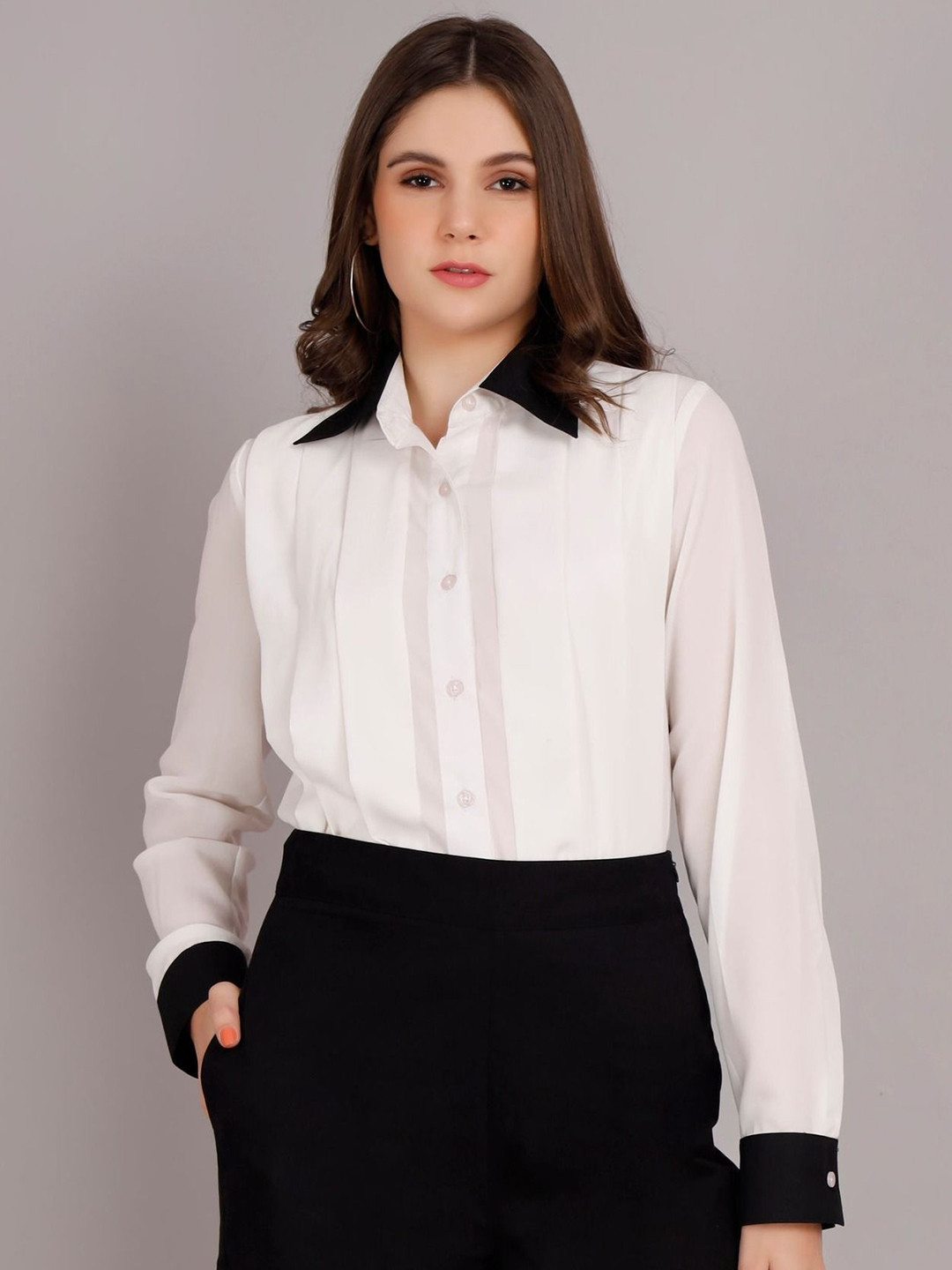 

Misverse Shirt Style Top, White