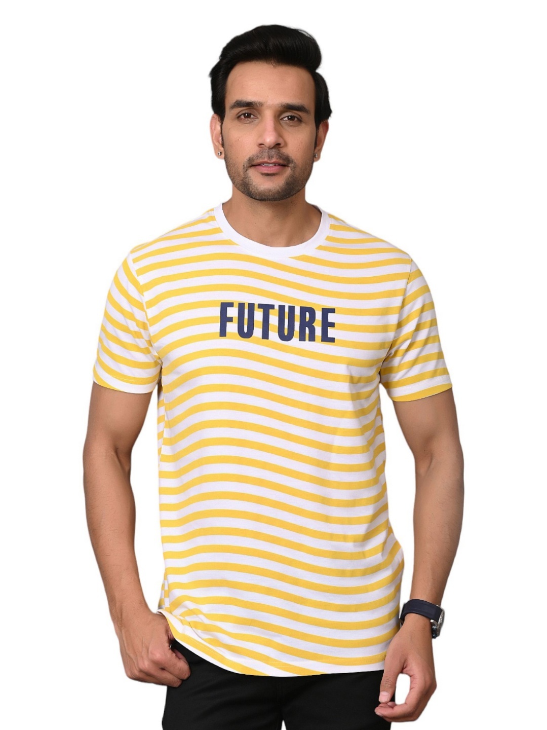 

ARBOUR Men Striped Slim Fit T-shirt, Multi