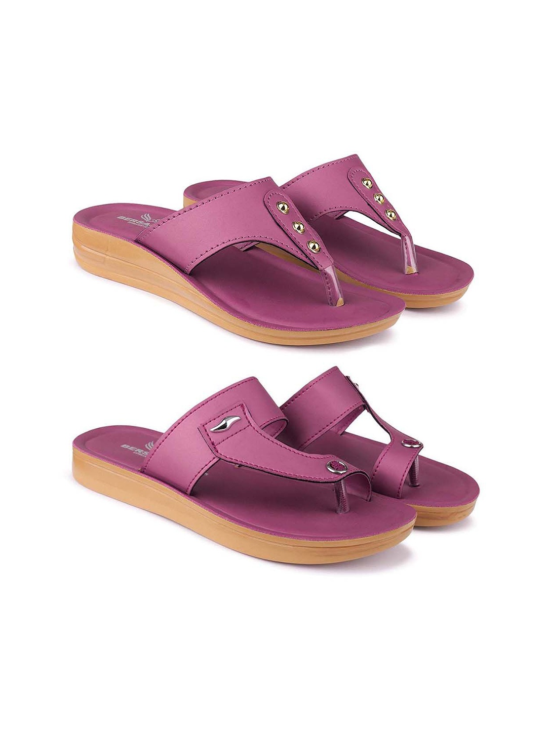 

BERSACHE Women Open Toe Flats, Purple