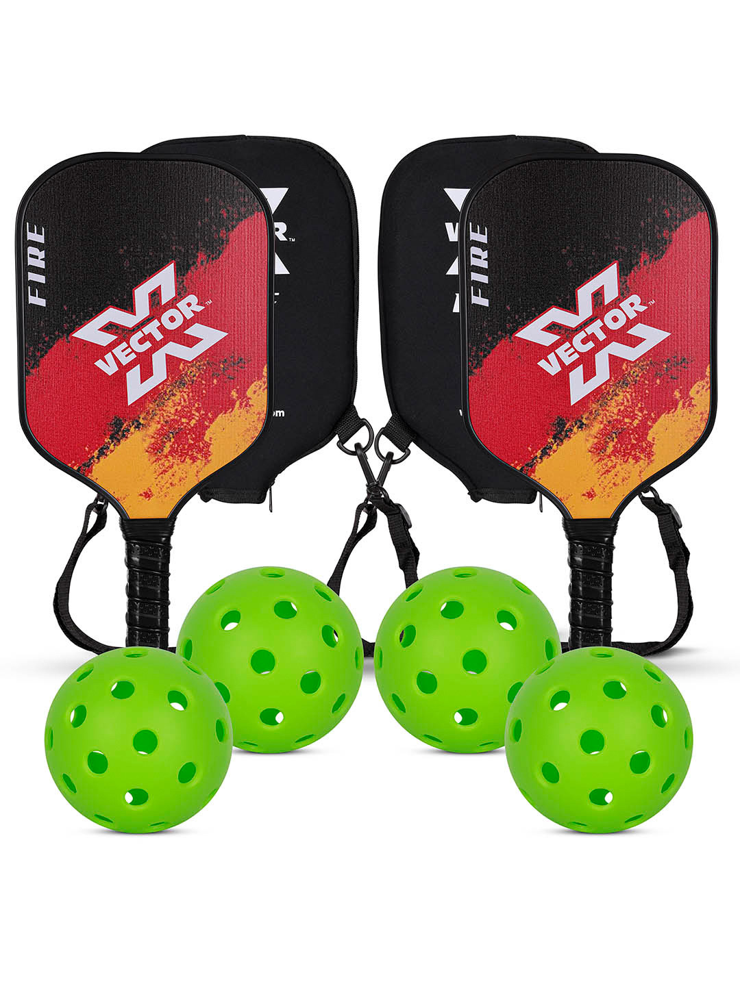 

VECTOR X Set Of 6 Pickle Bat & Ball, Black