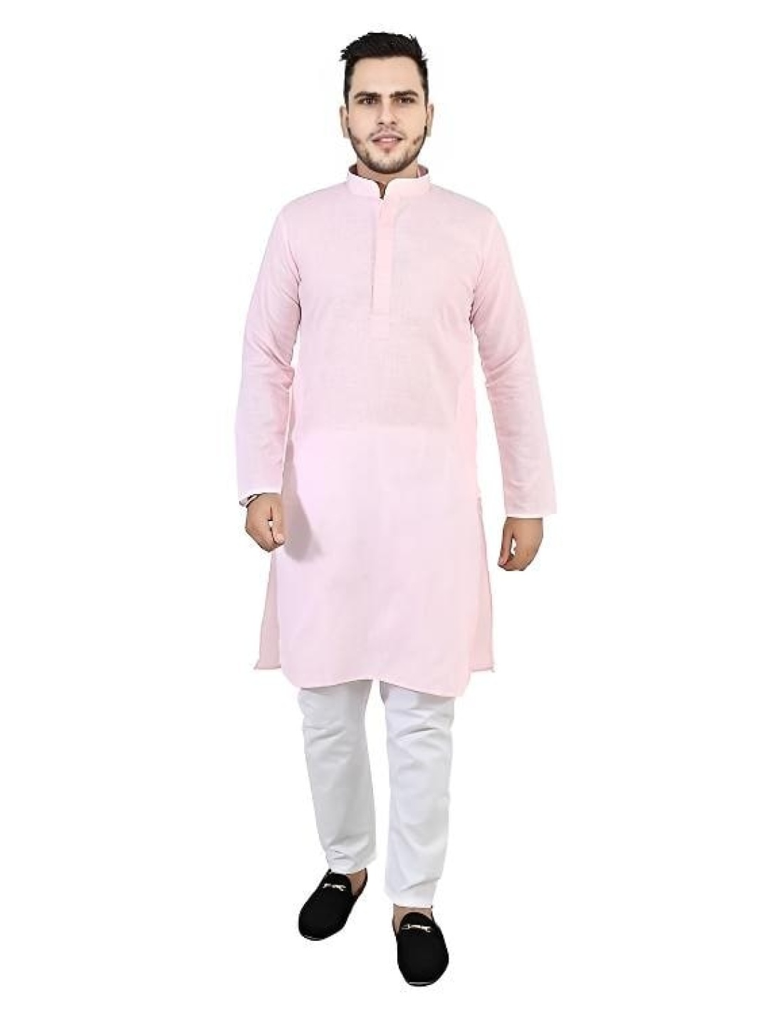 

Atly Men Regular Sequinned Kurta with Pyjamas, Pink