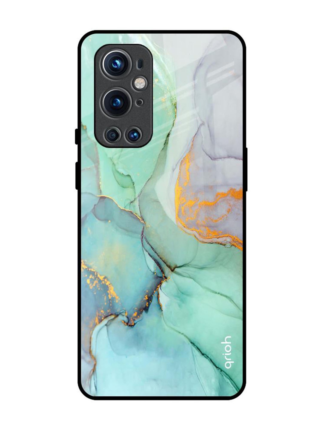 

QRIOH Abstract Printed OnePlus 9 pro Back Case Mobile Accessories, Green