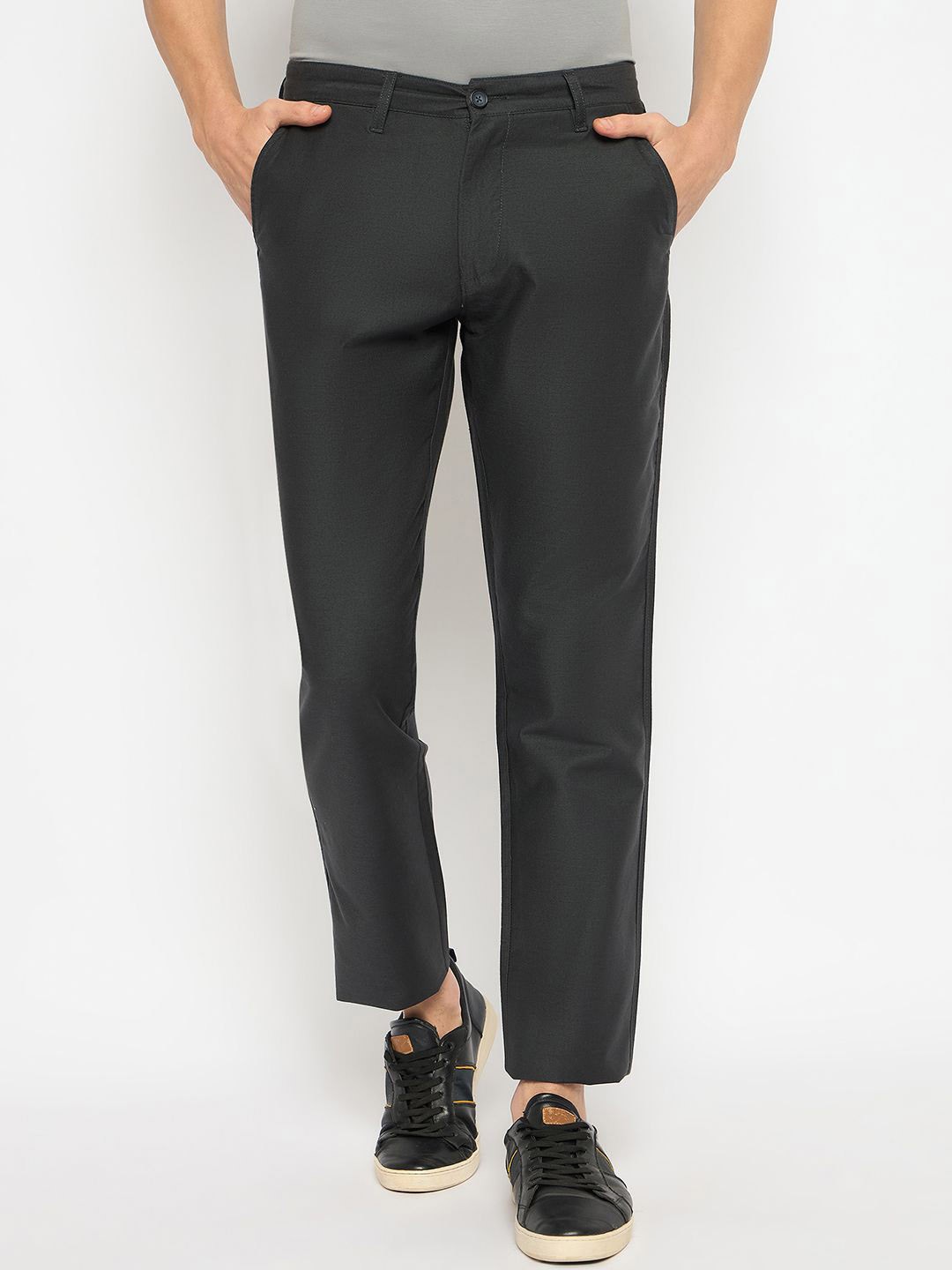 

Duke Men Slim Fit Chinos Trousers, Grey