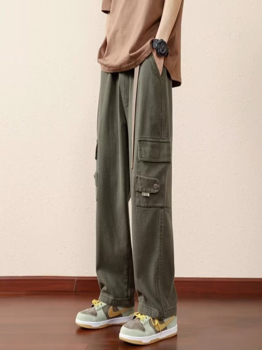 

HERE&NOW Men Cargos Trousers, Grey