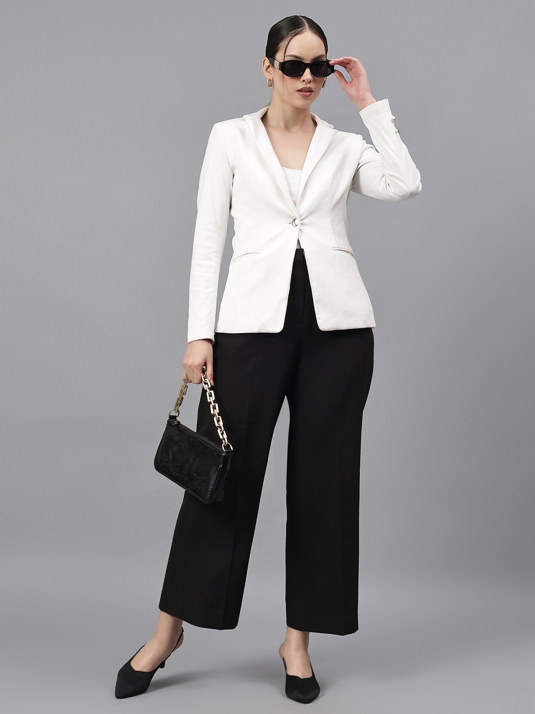 

Cantabil Women Original High-Rise Trousers, Black