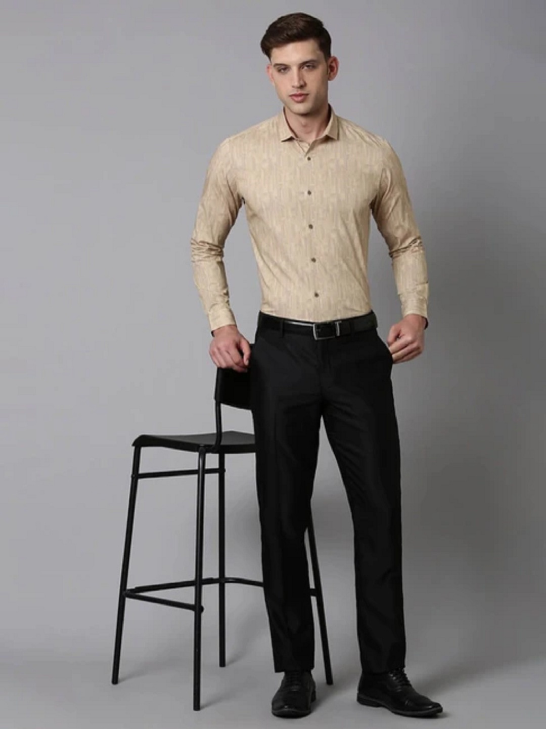

Haul Chic Men Smart Slim Fit Trousers, Black