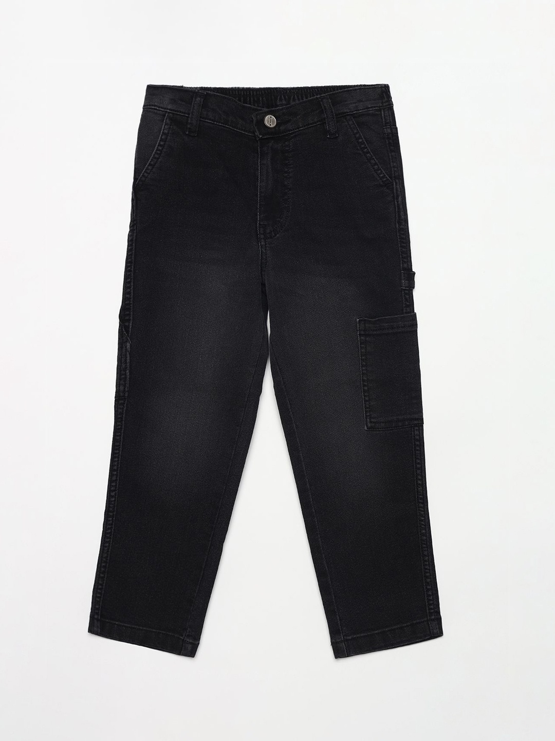 

Killer Girls Flared Low-Rise Low Distress Stretchable Jeans, Black