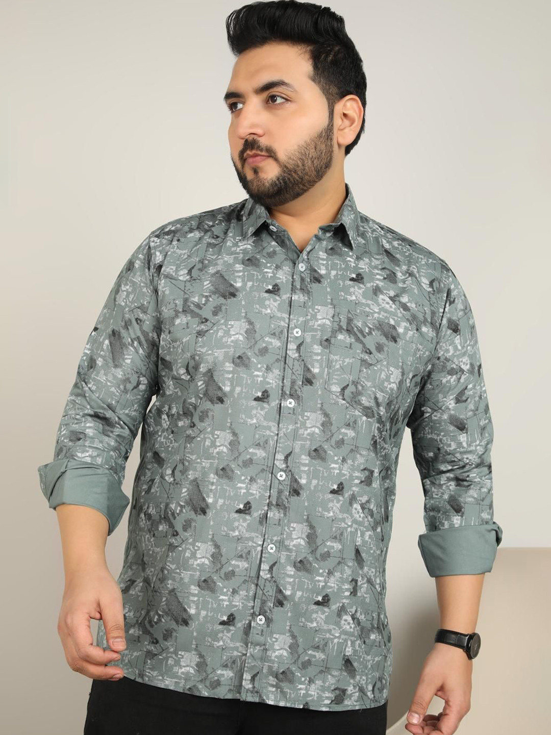 

METRONAUT PLUS Men Classic Opaque Printed Casual Shirt, Green