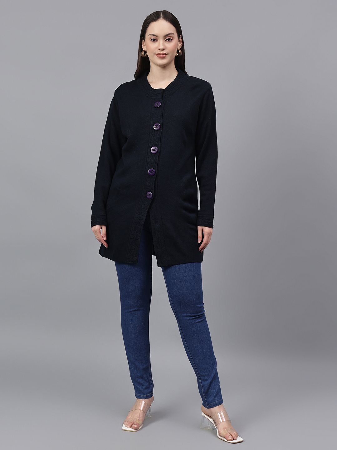

Cantabil Women Longline, Navy blue