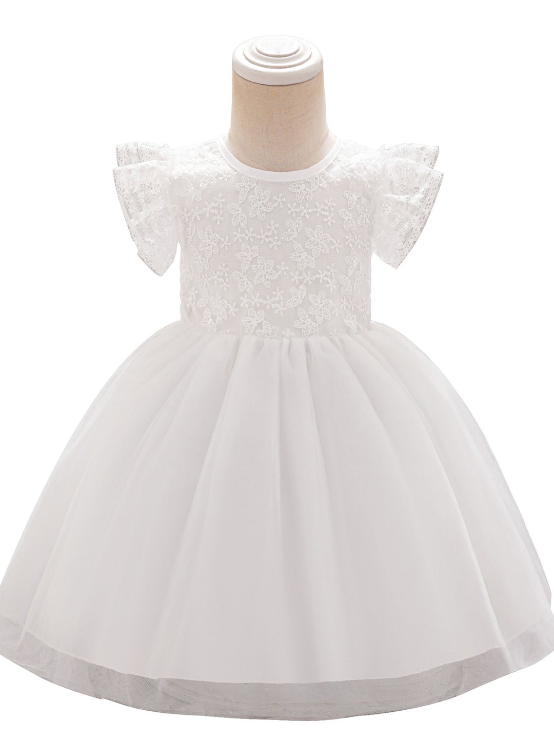 

StyleCast x Revolte Puff Sleeve Ruffled A-Line Dress, White