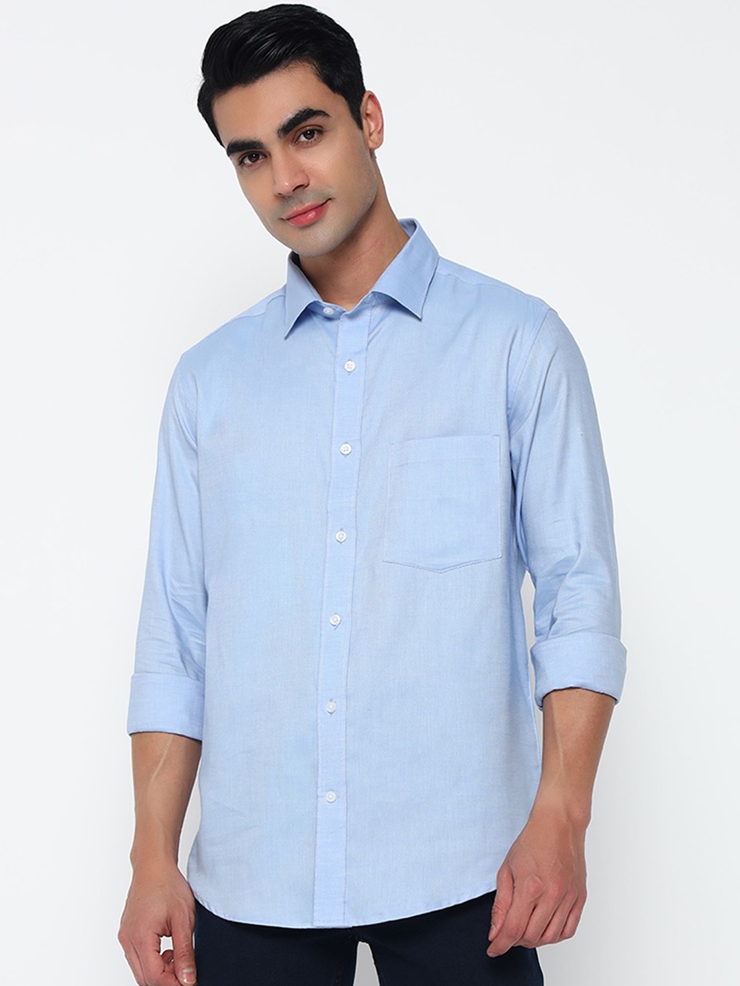 

PRIME PORTER Men Slim Fit Opaque Casual Shirt, Blue