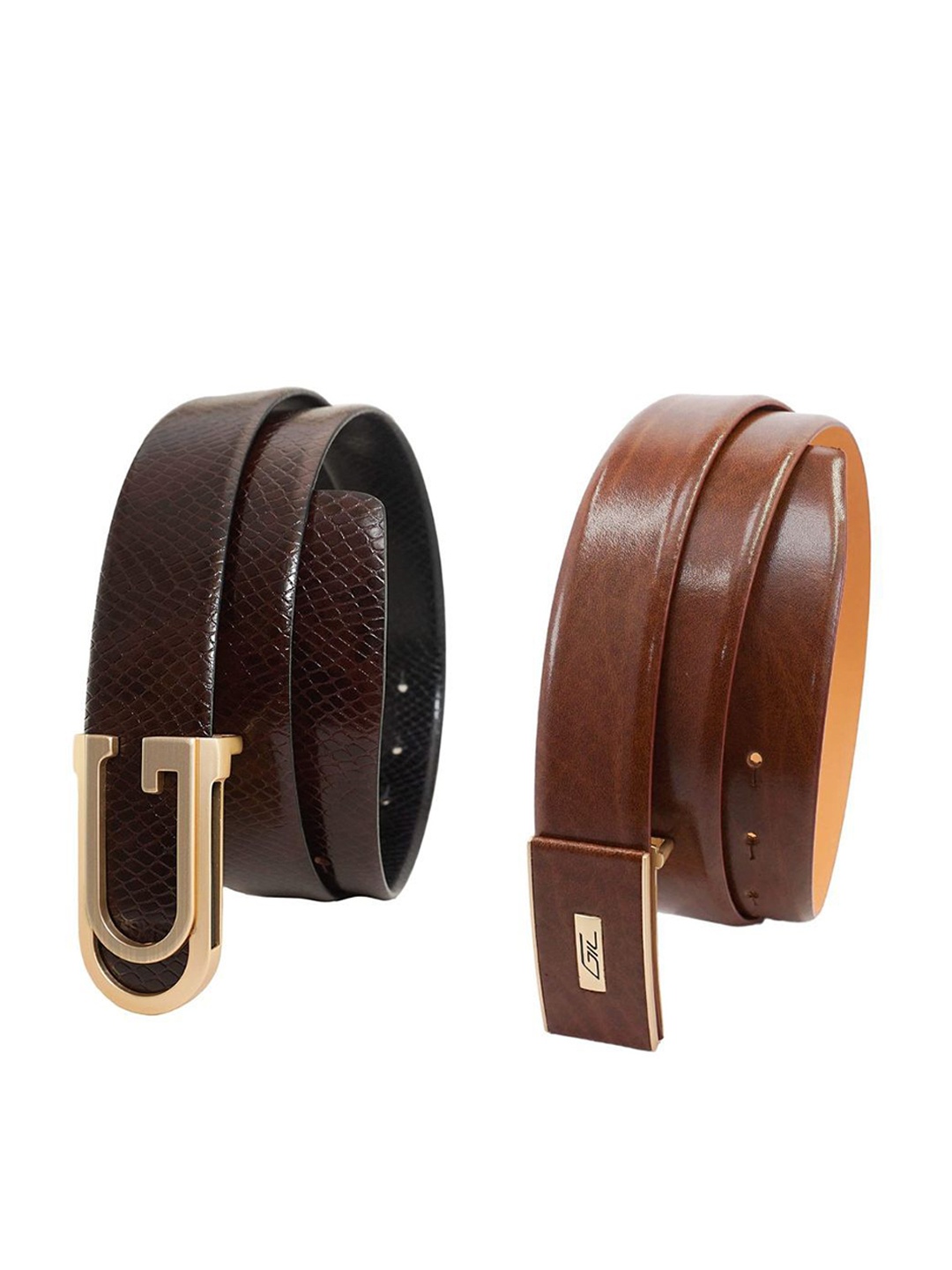 

GIL Men 2 Leather Formal Belt, Tan